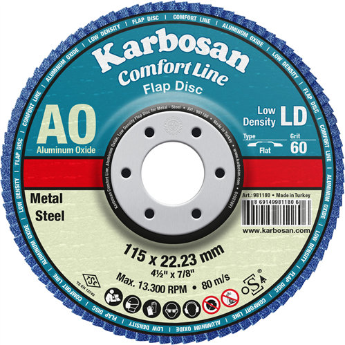 KARBOSAN FLAP DİSK ZIMPARA NK 180/80 mm KUM (983225)